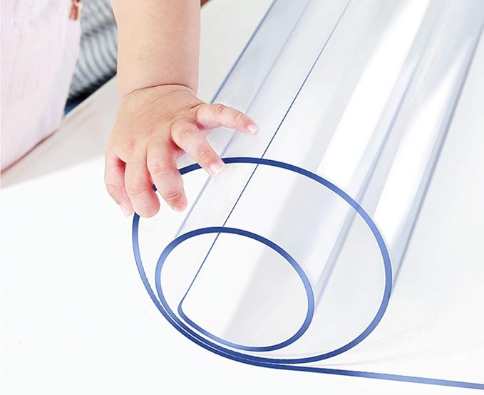 Wood Furniture Table Protector Clear Plastic Wipeable Tablecloth Eco Thick Protective Desk Cover Clear Vinyl Dining Tabletop Protection Pad Easy Clean Polyester Waterproof Table Cloth 38x80 inch
