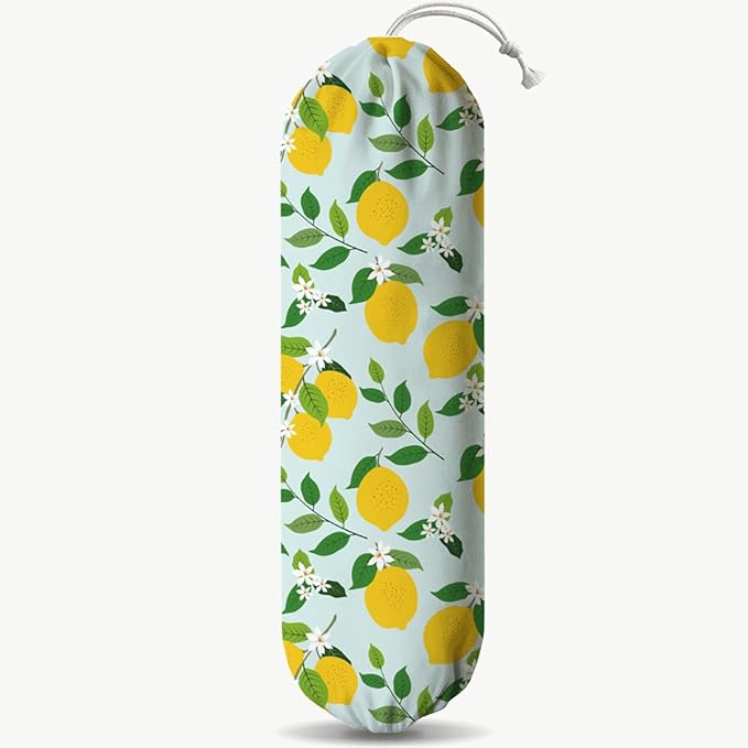 Lemon Plastic Bags Holder, Grocery Bag Storage Organizer, Reusable Shopping Bags Holder Dispenser for Kitchens Pantry, Farmhouse Home Kitchen Decor Gifts, Kitchen Pattern Garbage Bag