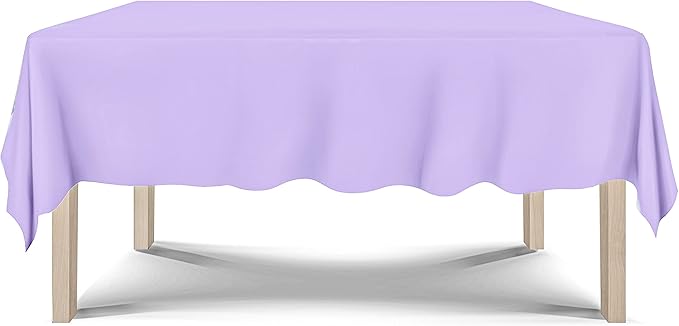 DecorRack 2 Rectangular Tablecloths BPA-Free Plastic, 54 x 108 inch, Dining Table Cloth, Rectangle Table Cover for Parties, Picnic, Camping and Outdoor, Disposable or Reusable, Lavender (2 Pack)