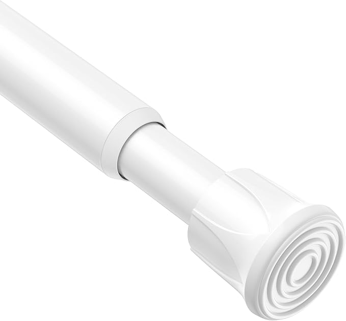 AIZESI Spring Tension Curtain Rods Short Tension Rod (White,28" to 48"-1Pcs)