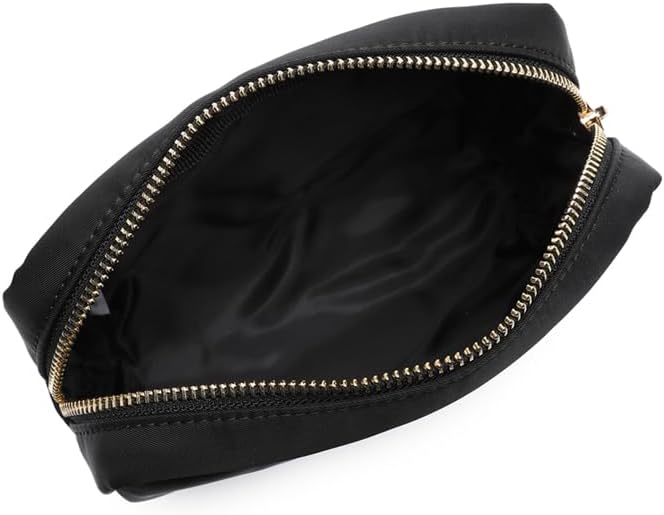 Waterproof Makeup Bag Large Capacity Women's Classic Black Wash Bag Adjustable Partition Wash Bag Brush and Cosmetic Carrying Bag…