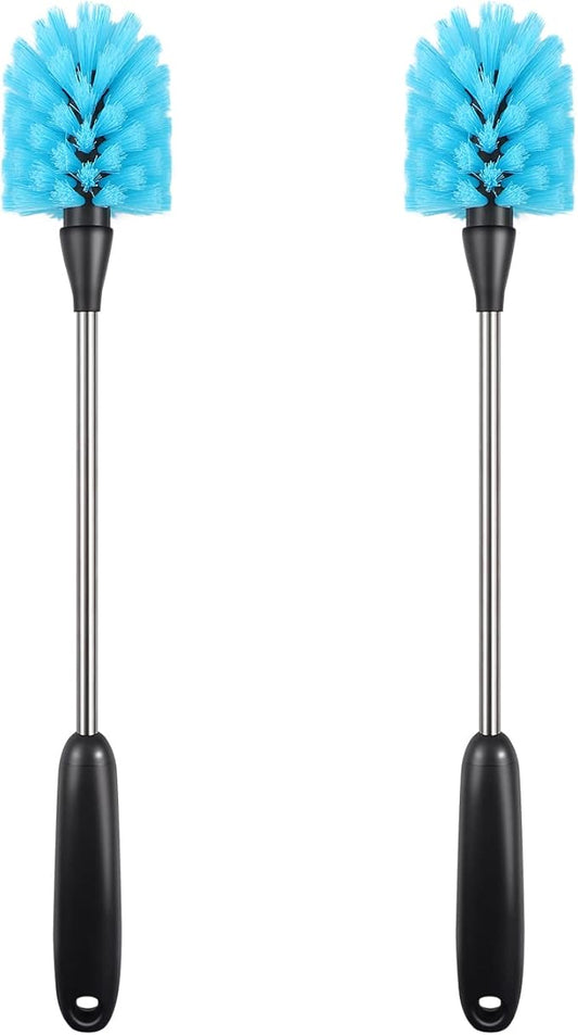 2 Pack Water Bottle Brush,15-inch Long, Bottle Brush Cleaner, Bottle Scrubber, Kitchen Scrub Brush Suitable for Water Bottles, Cups, Glasses, Baby Bottles, Wine Glasses, Blue