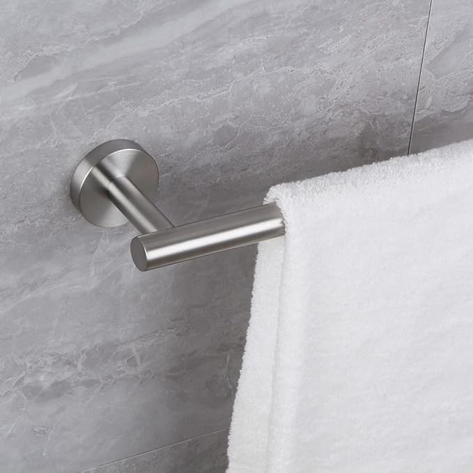 kimzcn 24-Inch Brushed Finish Bath Hand Towel Bar SUS 304 Stainless Steel Towel Rack Holder for Bathroom Wall Mount…