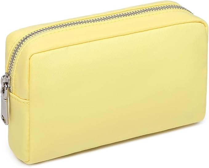 Waterproof Makeup Bag Large Capacity Women's Classic Black Wash Bag Adjustable Partition Wash Bag Brush and Cosmetic Carrying Bag… (Yellow)