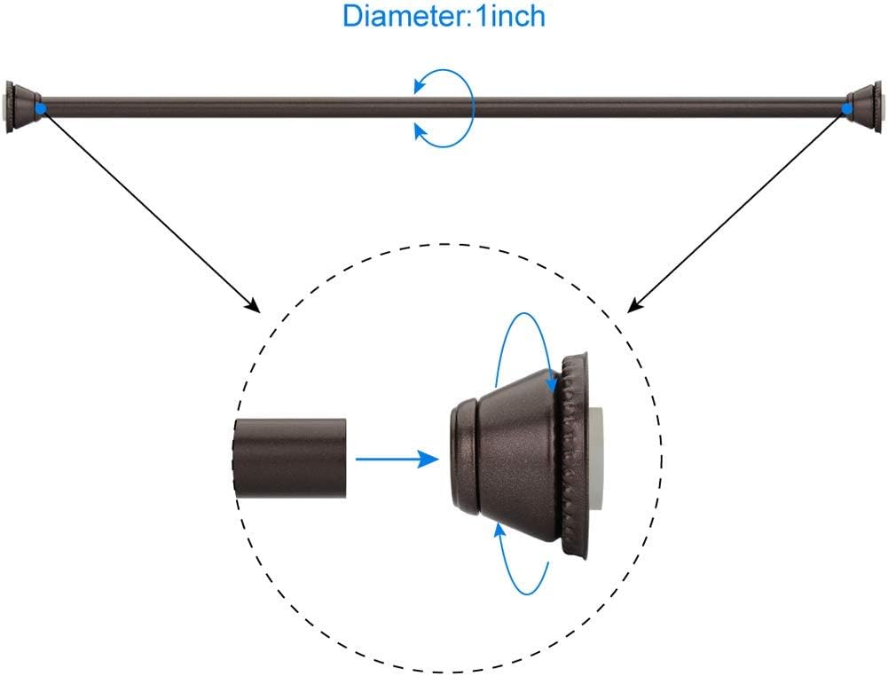 Amazer Shower Curtain Rod 42-72 inches Adjustable Shower Rod Tension Spring Curtain Rod No Drill for Bathroom Bedroom Window Closet Doorway, Light Bronze
