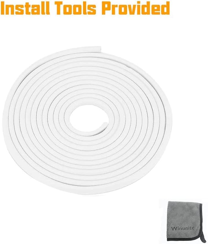 Winunite 65.6ft(20m) Car Door Edge Guards White – Fits Most Vehicles, No Glue, U-Shaped, Built-in Metal Clips, Scratch and Chip Resistant – Reduces Dings in Parking Lots