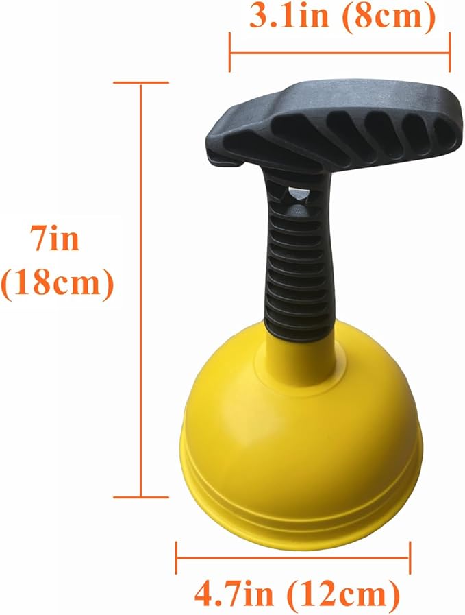 Sink Plunger, Mini Plunger with Short Handle, More Air Thrust Plunger Unclogging Tool for Kitchen Sink, Shower, Bathroom Drains, Bath (6.3 x 4.8 x 3.1 Inch)