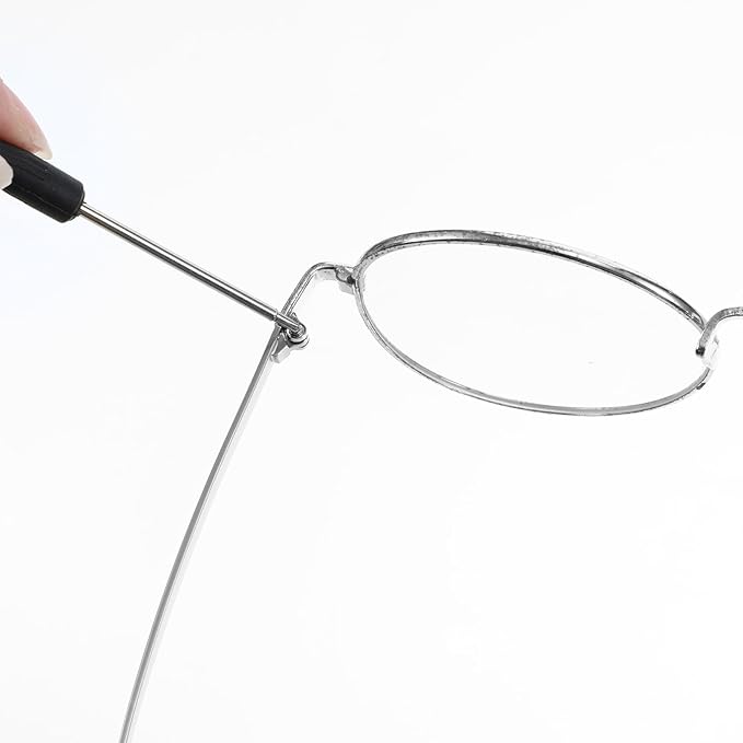 1 Pair Glasses Repair Kit with Screws Arm Replacement Sunglass Parts Arms Screw Glass Screwdriver Eyeglass Legs Temples(Silver)