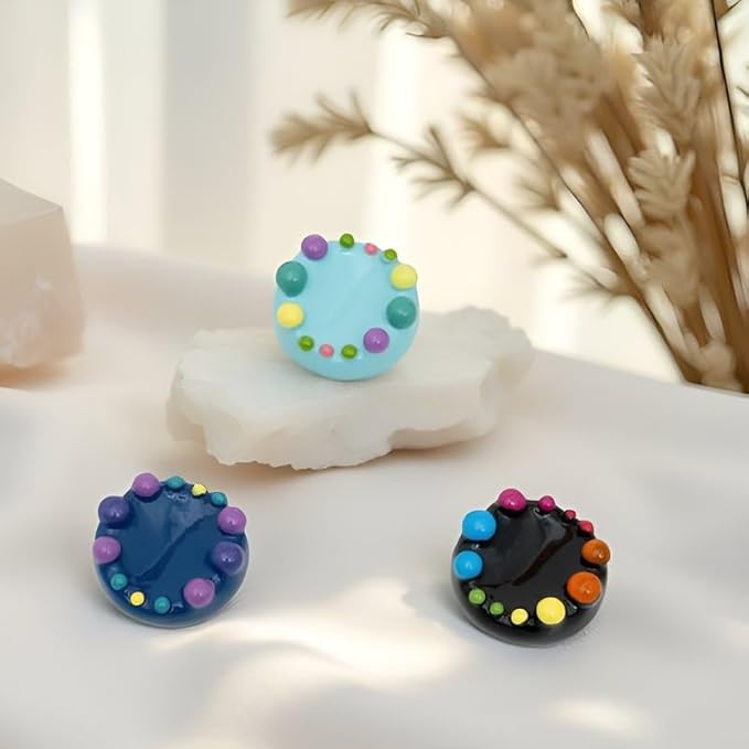 9pcs Worry Stones for Adults - 12-Node Tactile Therapy Sensory Fidget Toys with Chromatherapy Colors, Portable Travel Anxiety Relief Stone for Office Home & Outdoor Stress Management