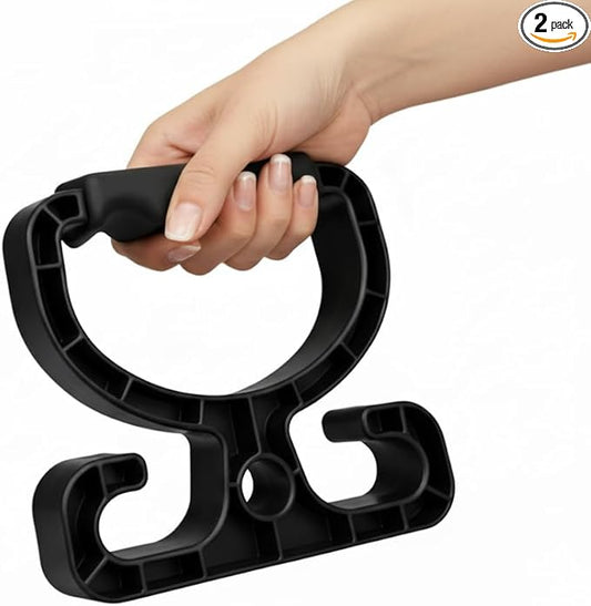 (2-Pack) Premium Multi Purpose Heavy Duty Grocery Shopping Bag Holder Carrier Handle - Upgraded Comfortable Grip - High Capacity