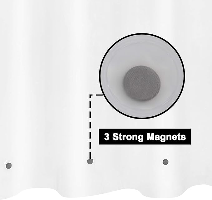 Barossa Design 60" x 72" Frosted Shower Curtain Liner with 3 Magnets - Waterproof PEVA Shower Liner for Bathroom Stall, PVC Free, Metal Grommets - Frost, 60x72