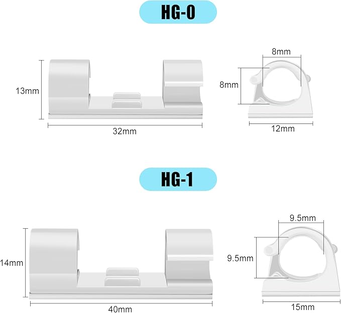 XHF 50pcs Medium Self Adhesive Cable Clips White,Wire Clips Cable Management Wire Organizer Cord Holder for Under Desk, Car, Wall, TV PC Ethernet Cable