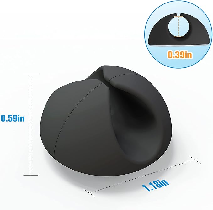 12 Pack Cable Clips, Znben Cord Organizer Holder Adhesive Cable Management Charger Wire Holder Clips for Desk, Home, Office, Car, Cubicle, Nightstand Black