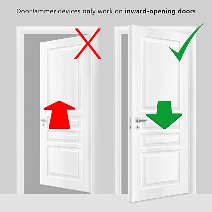 DoorJammer DJ3 Portable Door Lock Brace for Home Security and Personal Protection | Hotel Room, Apartment Safety, Travel Door Stopper | Easy Installation, Compact Design