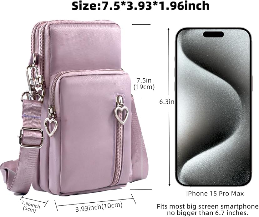 JANKS Small Crossbody Bag for Women - Mini Phone Purses with Crossbody Strap and Wallet - Nylon Arm Bag
