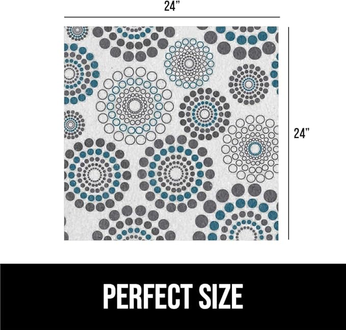 GORILLA GRIP LeakGuard Non-Adhesive Under Sink Mat for Kitchen Cabinet, Waterproof Quick Dry Shelf Liner, Durable Absorbent Felt Mats for Bathroom Sink, Cabinets, Dresser, 24x24 Spiral Gray Turquoise