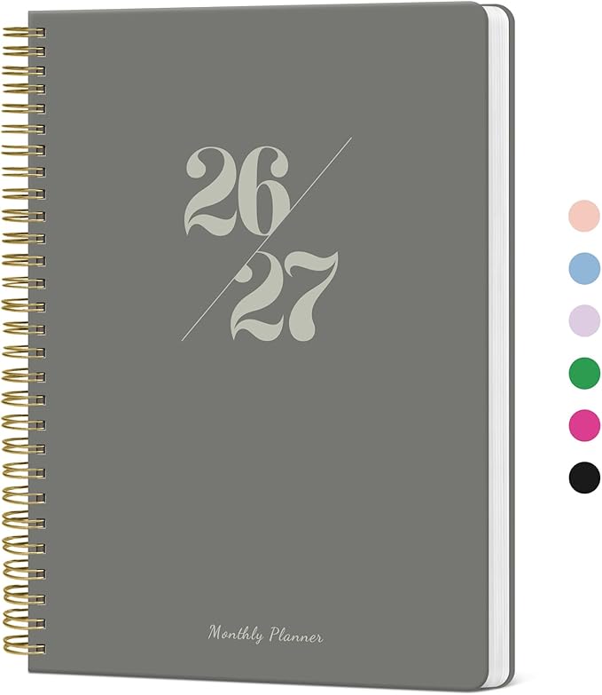 Monthly Planner 2026-2027, 2 Year Months Calendar Planner 2026-2027, Runs from January 2026 - December 2027, 7" x 10", 24 Months, Perfect for School Office Home Planning - Stone Gray