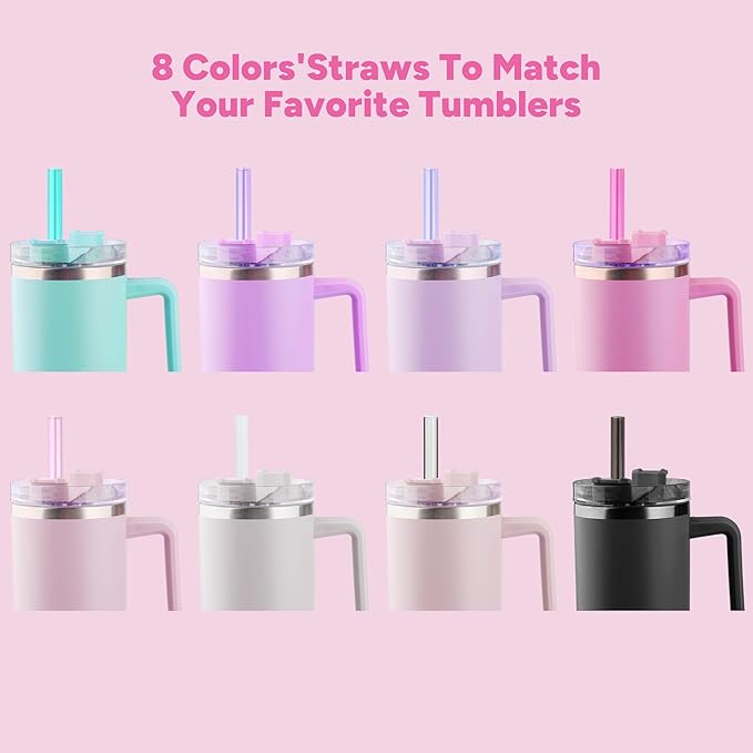 Replacement Straw Compatible with Stanley Quencher 40 oz,30 oz Tumbler, 12 inch Extra Long Reusable Straws Plastic For 40 Oz Cup,6 Pack