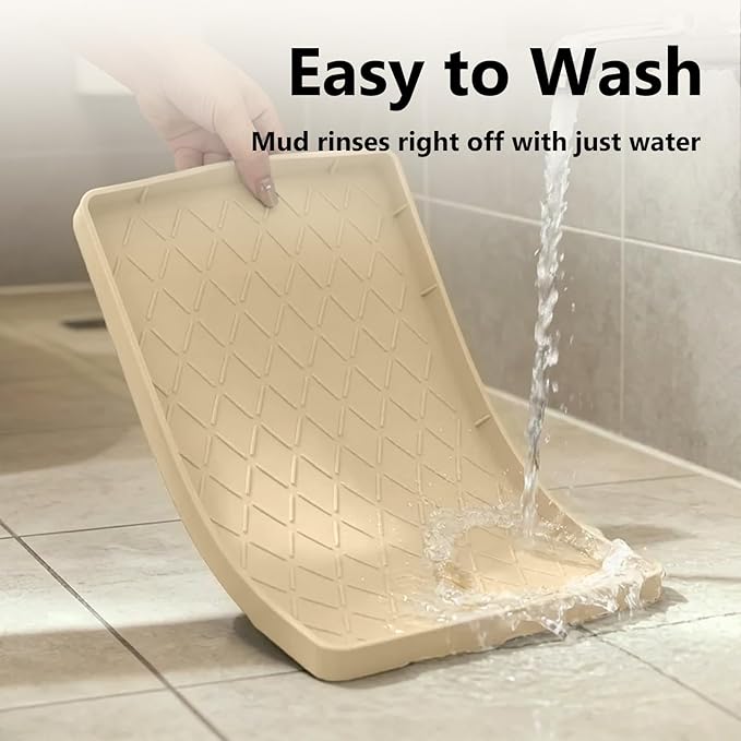 Mateeylife Under Sink Mats for Kitchen Waterproof 28"X19", Undersink Protectors，Silicone Mat Cabinet Liner, Under Sink Organizer for Bathroom and Kitchen，Boot Tray Pet Food Mat, Khaki