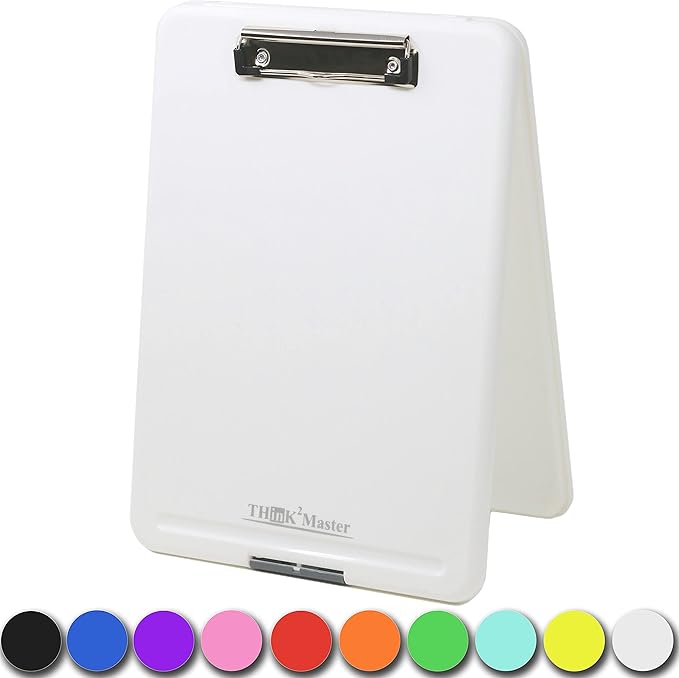 Think2Master White Plastic Storage Clipboard. | 25% Heavier & 25% Sturdier| Heavy Duty and Won’t Flex or Bend Like Other Brands (Compare The Weight). Storage Compartment Holds 150 Letter Sized Paper.