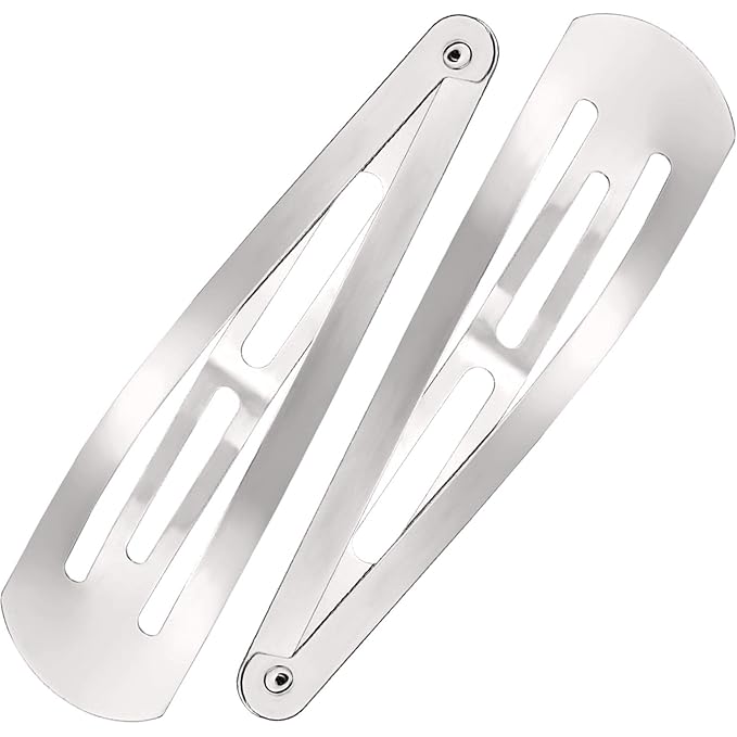 WILLBOND 30 Pieces 3.1 Inch Large Metal Snap Hair Clips Nonslip Barrettes Women Hair Accessories(Silver)