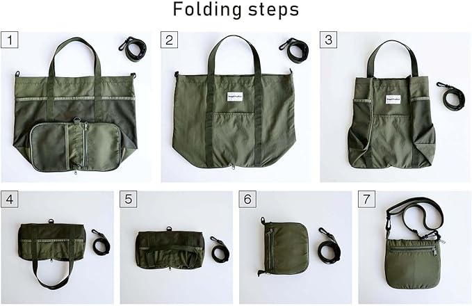 Foldable Travel Tote Bag, Water-Resistant Tote Bag with 3 External Mesh Pockets for Travel, Daily Use, Outdoor