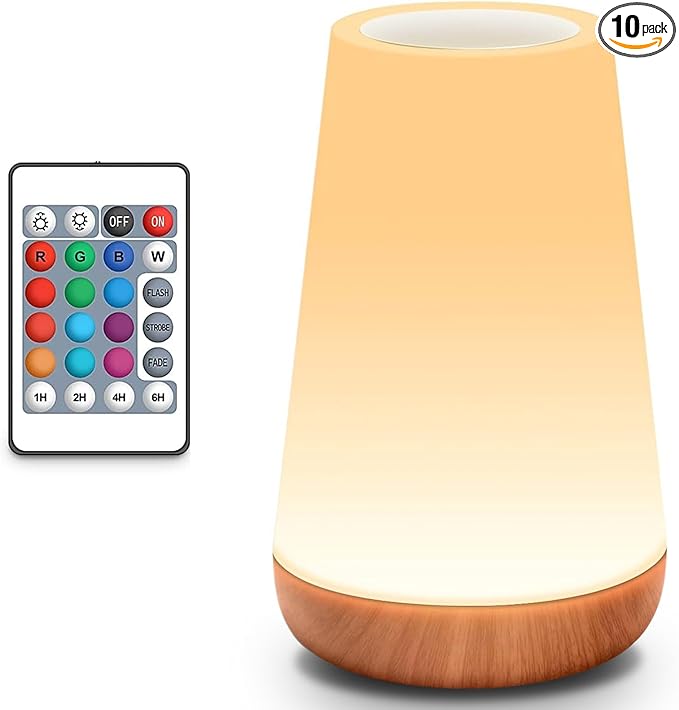 Touch Night Light for Kids: Dimmable LED Nursery Lamp for Baby - Eye-Caring Soft Warm White Light USB Rechargeable Portable Bedside for Toddlers Bedroom Living Room