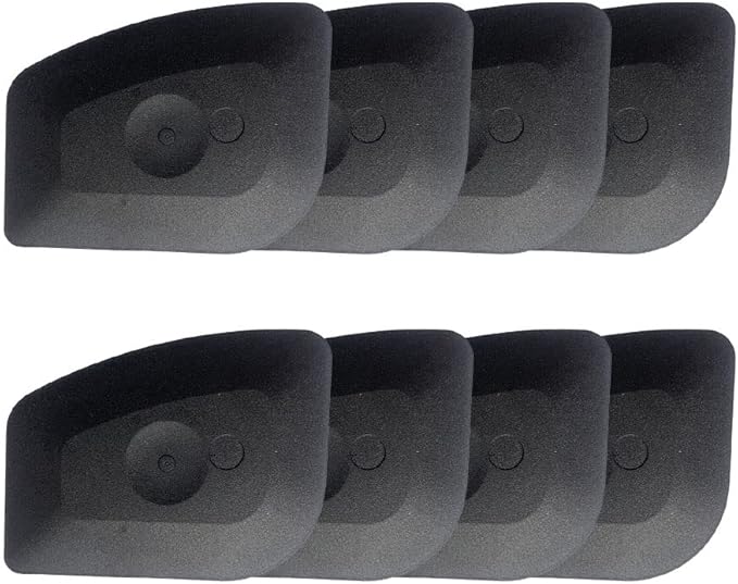 Pan Scrapers Dish Scraper Tool Set, 8Pack Cast iron Cleaner Scraper Multifunctional Scraper Polycarbonate Plastic Pan Pot Scraper, Iron Skillet Scraper Scrubber for Cleaning Grease, Kitchen (Black)