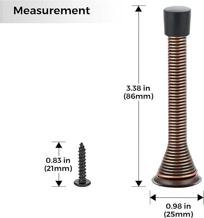 Ravinte Door Stoppers, 36 Pack Spring Door Stops with Rubber Bumper, Oil Rubbed Bronze Door Stoppers for Bottom of Door