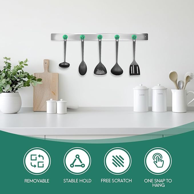 Neosmuk Magnetic Hooks, Cruise Ship Essentials, 40lb+ Heavy Duty Magnetic Hooks for Cruise Cabins, Refrigerator, Grill, Hanging, and Travel | Extra Strong Must-Haves Magnet Hook,Green