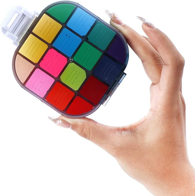 Transon Paint Saver Storage Palette Box 16well Portable Airtight Moisturizing White