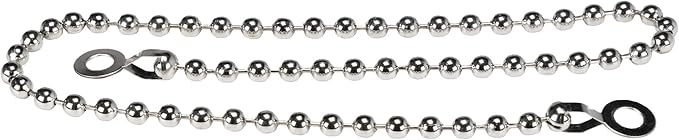 Danco, Inc. 80039 Stopper Bead Chain, 15 in L, Stainless Steel, Chrome Plated, Replacement