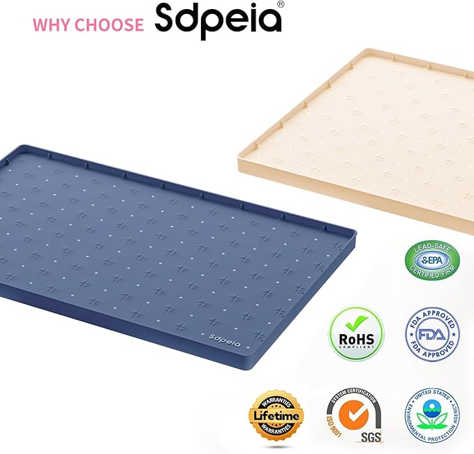 Sdpeia Under Sink Mat 19"×19" Waterproof Silicone Cabinet Liner & Sink Protector for Kitchen & Bathroom, Multi-Purpose Organizers Tray for Pets, Laundry, Cat Litter Mat