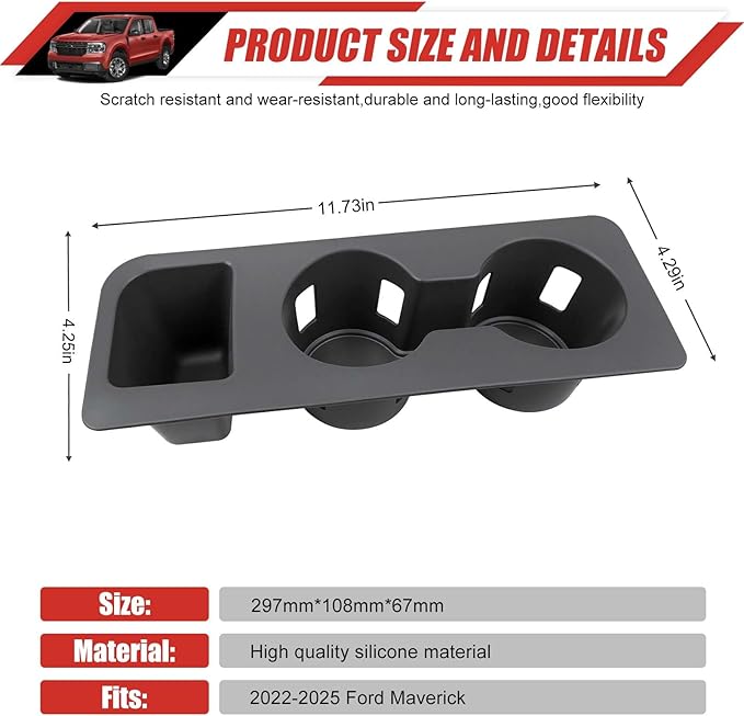 Cup Holder Coaster Fit for 2022-2025 Ford Maverick Accessories Cup Holder Mat Pad Inserts Interior CupHolder Liner for 2024 Ford Maverick(for Maverick)