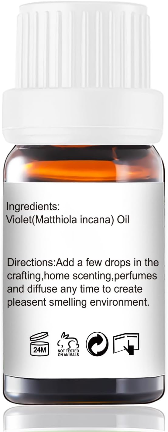 Violet Essential Oil Fragrance Oil - Natural Perfume for Aromatherapy, Perfume Making, Candles, Soap, Room Spray, Diffuser Blends - Pure Fragrance, 10mL Undiluted - Pack of 2