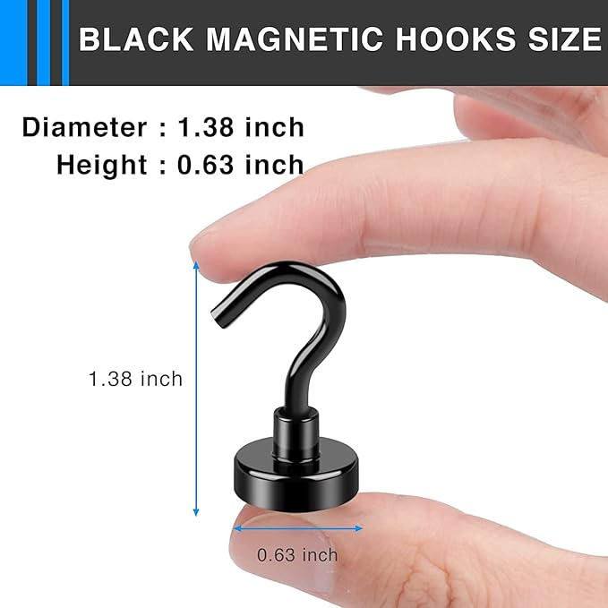 LOVIMAG Magnetic Hooks Heavy Duty, 30Lbs Magnet Hooks for Cruise Cabins, Magnetic Hooks for Cruise Ship Essentials, Refrigerator Magnets for Hanging, Fridge, Ceiling, Decor, Grill- 60 Pack