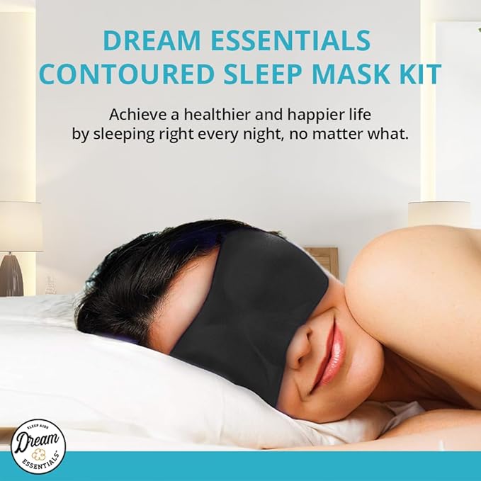 Wild Essentials Sweet Dreams Contoured Sleep Mask Kit with Travel Pouch and Earplugs Set ~ Pink