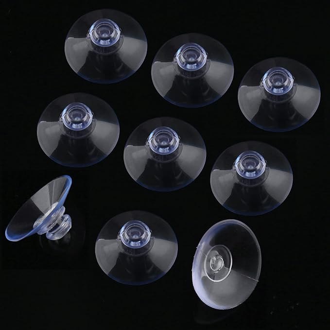 10 Pack Glass Table Suction Cups - 30mm Rubber Suckers With No Hooks, Anti-Collision Clear Plastic Suction Pads For Furniture