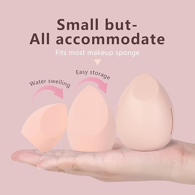 2PCS Beauty Blender Holder Powder Puff Storage, Breathable Makeup Sponge Case for Business or Travel