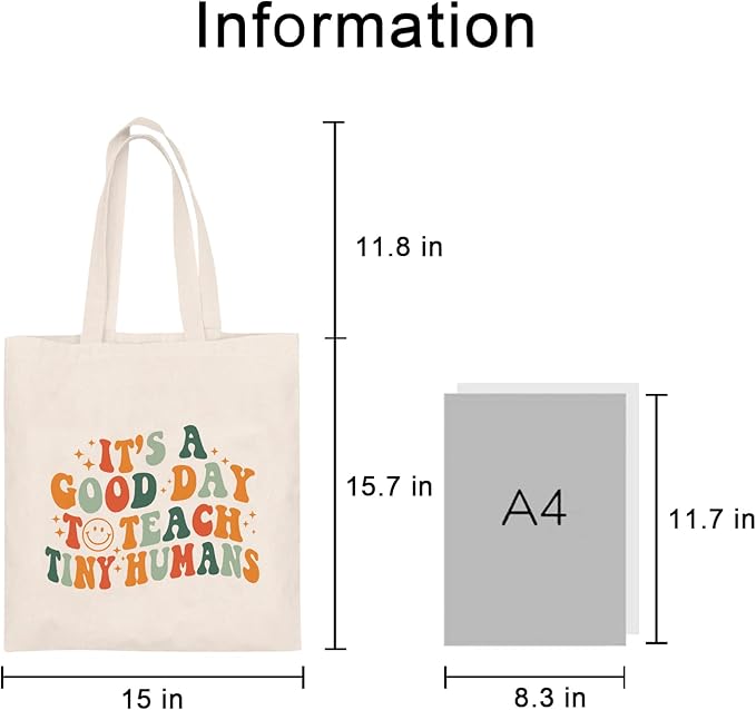 Kimoli Teacher Appreciation Gifts School Canvas Tote Bags Aesthetic Travel Beach Bag Summer Reusable Grocery Shopping Bag