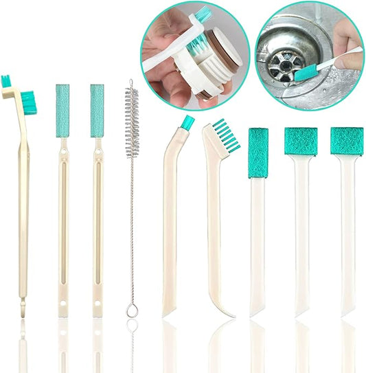18 Pcs Small Household Cleaning Brushes by ELEMGULY,Deep Detail Crevice Brush Set for Hole, Gap, Corner, Space, Micro Crevice Scrub Cleaner Tool for Bottle, Keyboard, Window, Door Track,2 Sets