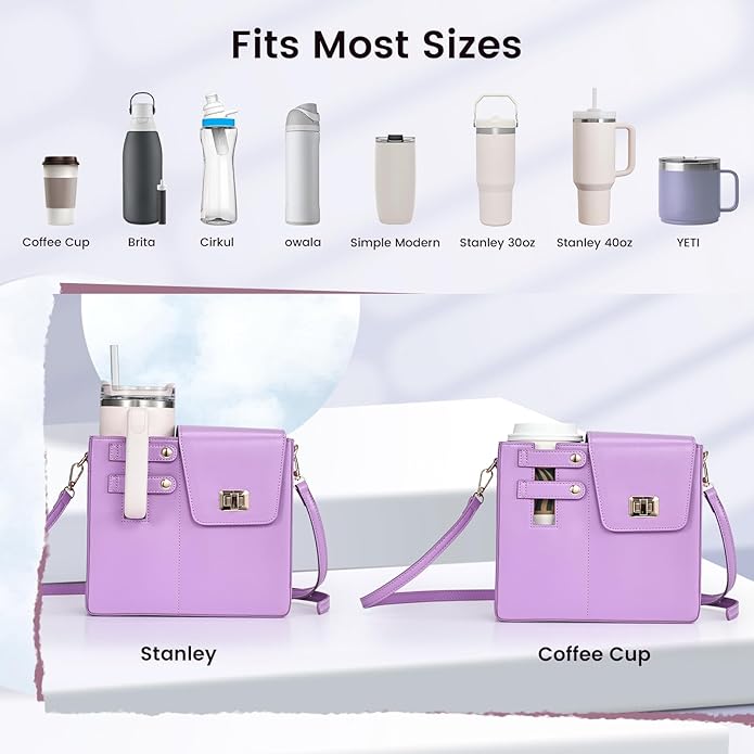 Outdoor Portable Crossbody Water Cup Purse Bag Water Bottle Carrier Bag with Phone Pocket Tumbler Carrier with Strap
