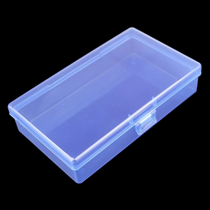 Goodma 8 Pieces Rectangular Empty Mini Plastic Organizer Storage Box Containers with Hinged Lids for Small Items and Other Craft Projects (Blue, 5.3 x 3.1 x 1.2 inch)