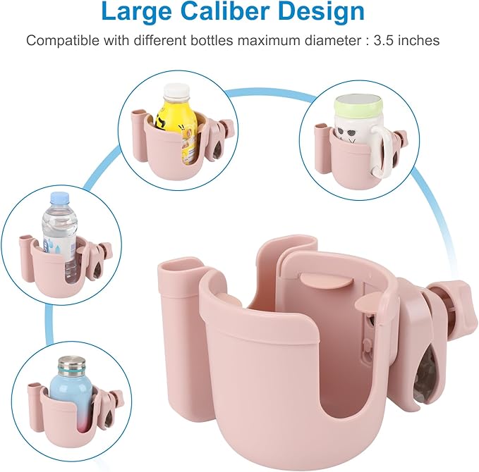 Accmor 2-in-1 Walker Cup Holder with Phone Holder, Wheelchair Cup Holder, Rollator Cup Holder, Cup Phone Holder for Walker, Wheelchair, Rollator, Mobility Scooter
