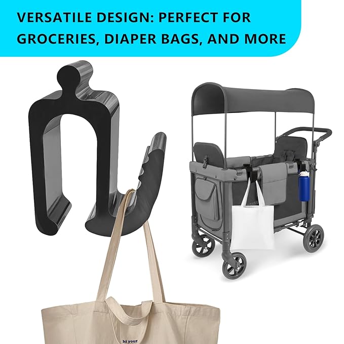 Wonderfold Wagon Accessories, Upgraded Multifunctional Side Hooks for Wonderfold Wagon W4 - Durable, Space-Saving Travel Organizer with Sturdy Design (4, Upgraded)