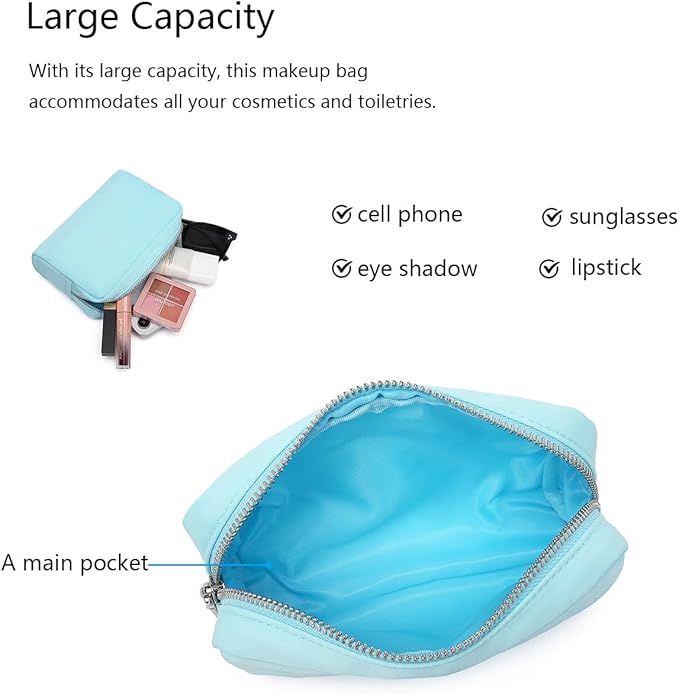 Waterproof Makeup Bag Large Capacity Women's Classic Black Wash Bag Adjustable Partition Wash Bag Brush and Cosmetic Carrying Bag… (Mint Green)