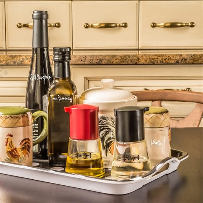 278 Pcs Clear Spice Jar Labels Preprinted Set,Waterproof Pantry Labels Stickers for Organization and Storage,Spice Pantry Names Preprinted, Word Art Personalised Black& White Labels Clear Stickers