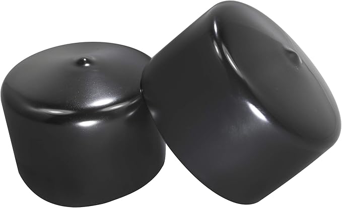Prescott Plastics 2 1/2” (63.5mm) Outer Diameter Flexible Plastic Hole Caps, Round Black Metal Tubing End Caps, Strong Furniture Leg Inserts, Impact & Weather Resistant, Made in The USA - 10 Pack