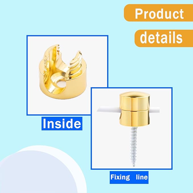 3 Sets Charger Cord Holder, Gold Metal Adhesive Cable Management Clips,Adjustable Cable Anchor Holders,Wire Organizer for Desk, Wall, Home, Office