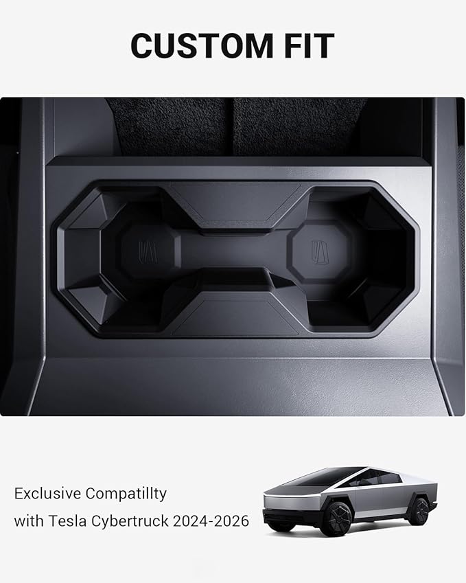 Motrobe Center Console Cup Holder Insert for 2024 2025 2026 Tesla Cybertruck [Seamless Fit for Console] Silicone Drink Organizer Holder for Cybertruck Interior Accessories